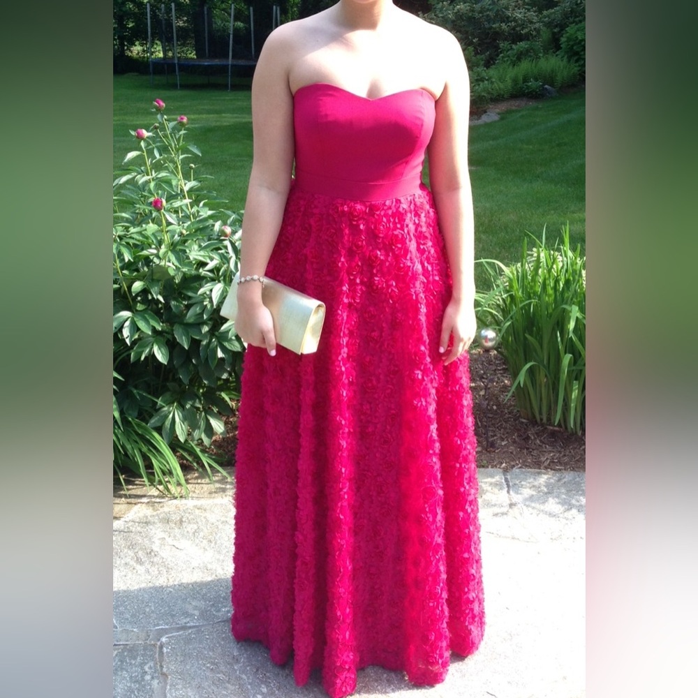 Aidan Mattox Pink Strapless Gown